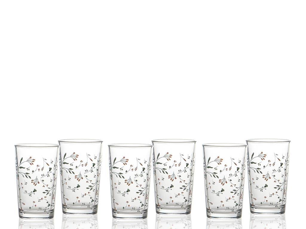 Flower Glass 6 Set Served with Coffee Water Glass 100 ml Colorful