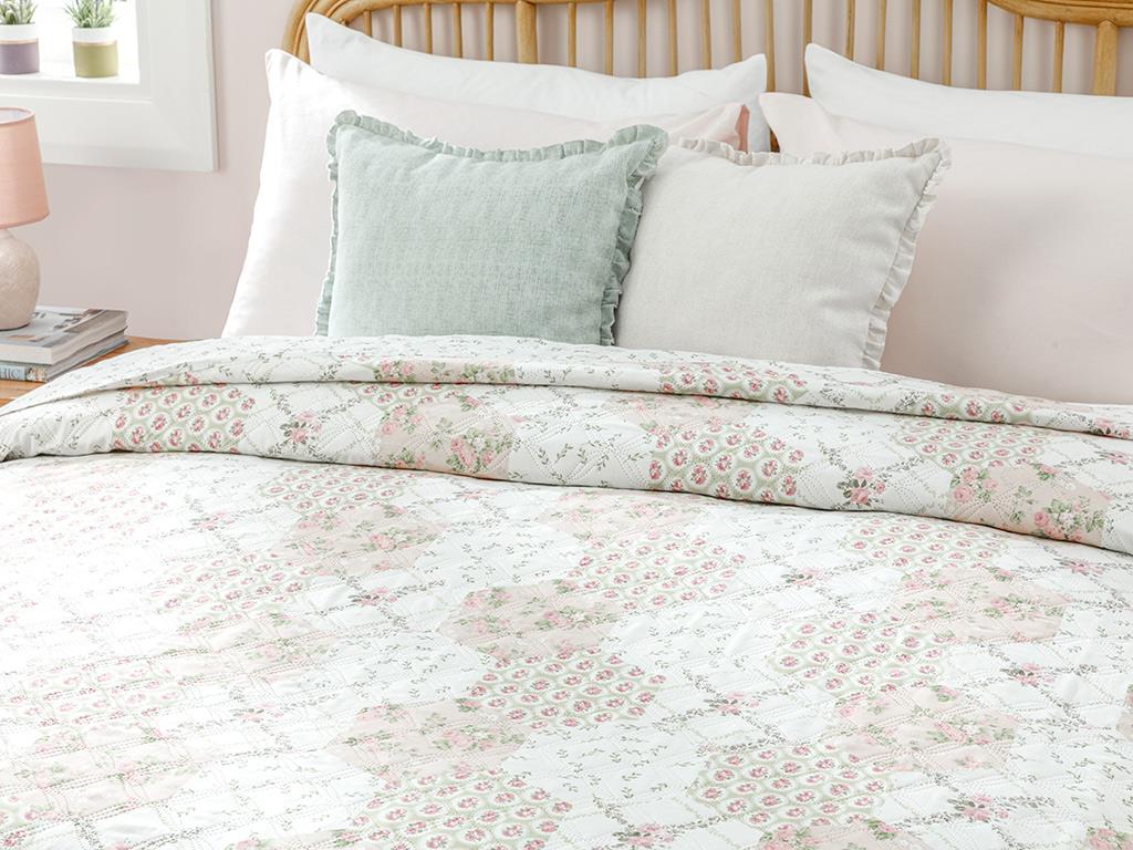 Floral atemporal King Size Cuvertură Multifuncțională 240*220 Cm Roz
