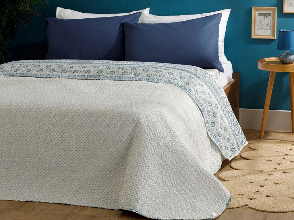 Floral Urban Poliester King Size Cuvertură Multifuncțională 240*220 Cm Albastru