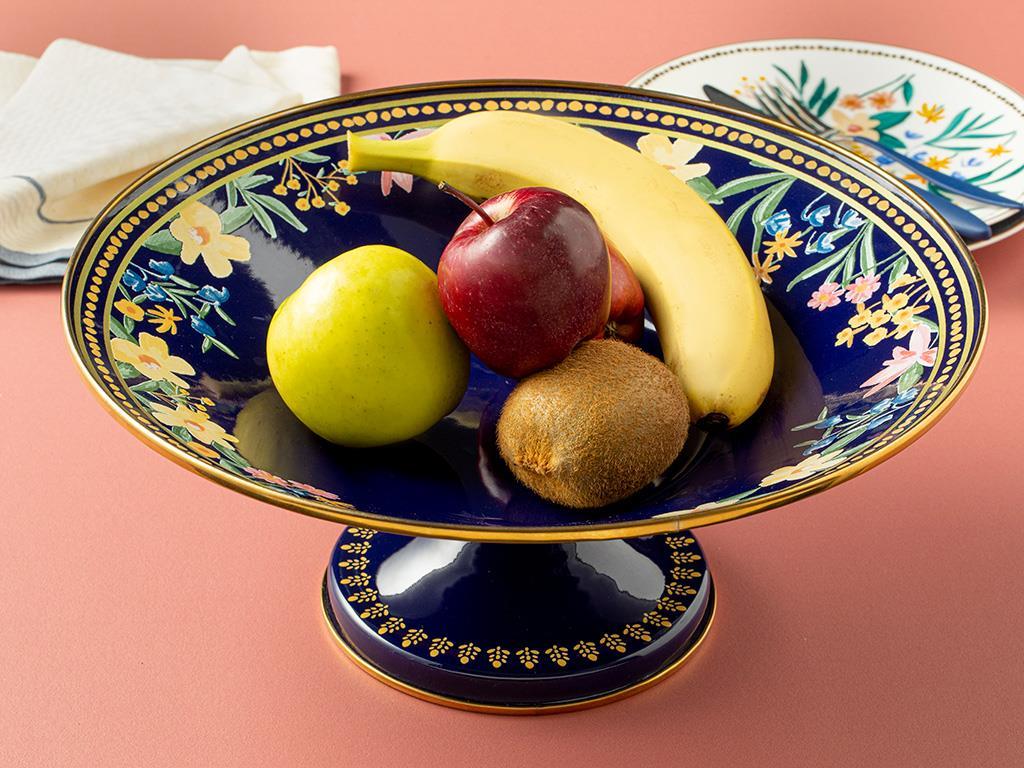 Flower Spree Enamel Serving Ware 32 cm İndigo