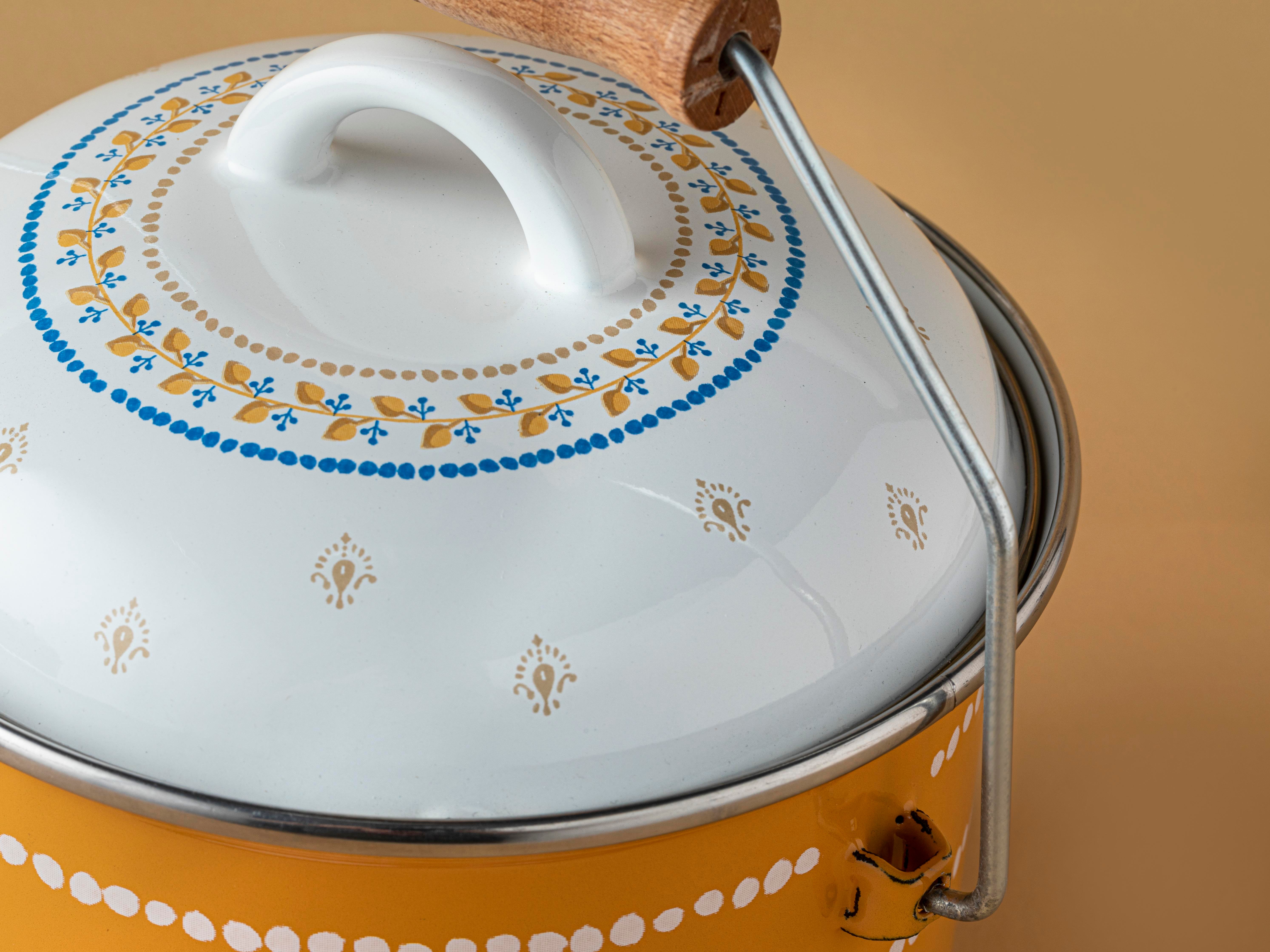 Flower Spree Enamel Copper Bucket 2L Mustard