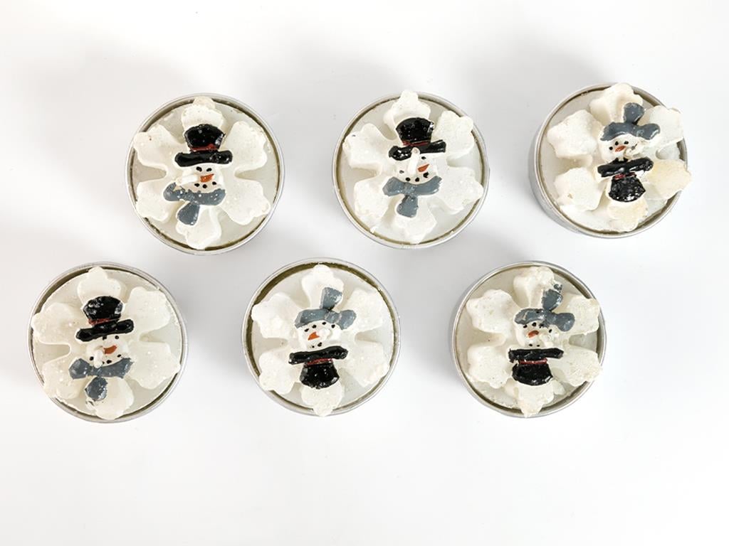 fulg de zăpadă Set 6 Lumânare 13,7x9x3,2 cm Alb