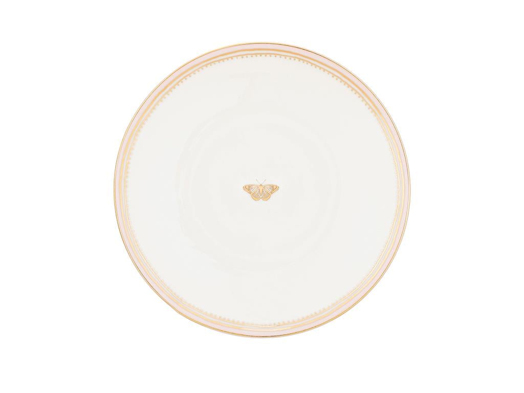 Galia Butterfly Bone China Cake Plate 20 cm Pink