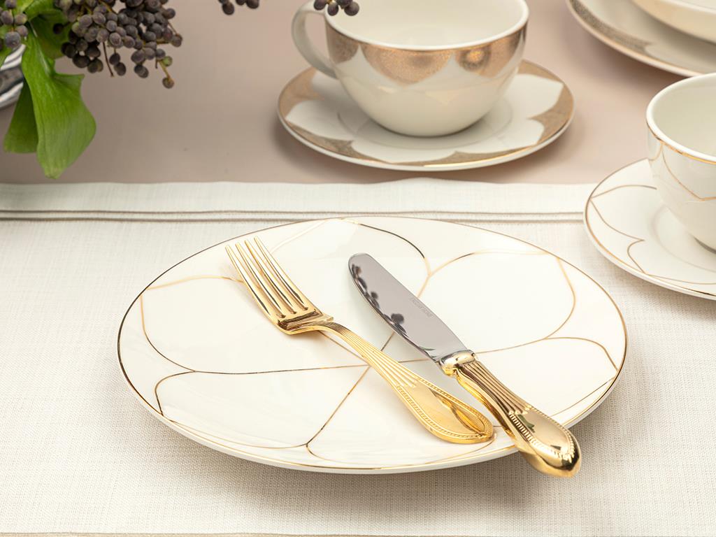 Galia Goldie Bone China Cake Plate 20 cm Gold