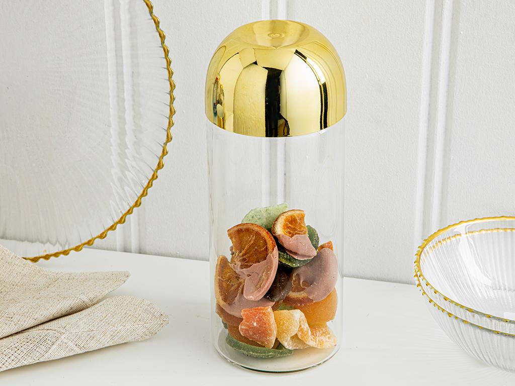 Galia Goldie Borosilicate Glass Jar 900 ml Gold