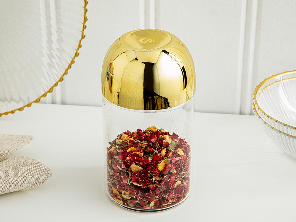 Galia Goldie Borosilicate Glass Jar 550 ml Gold