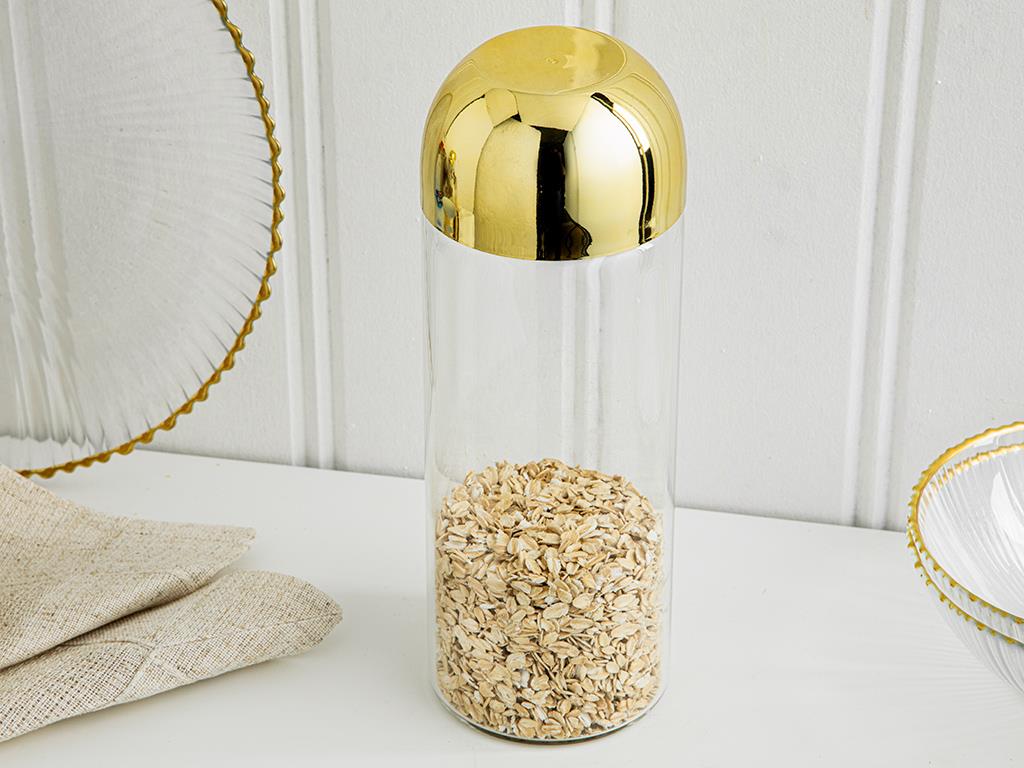 Galia Goldie Borosilicate Glass Jar 1000 ml Gold