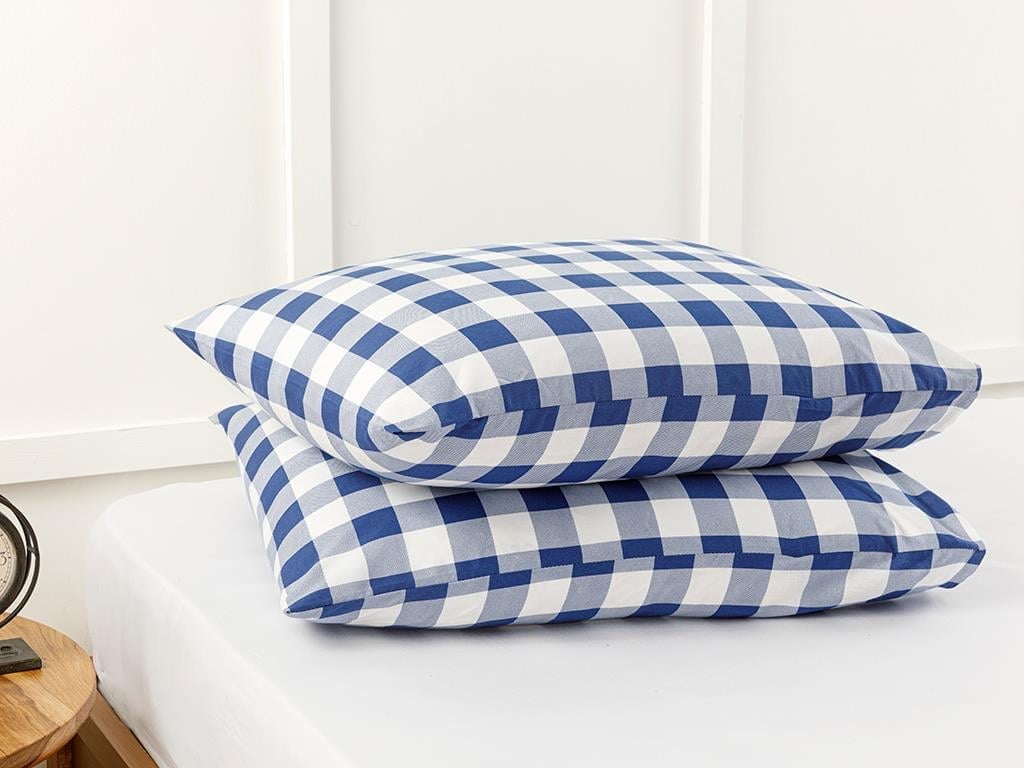 Gingham Cottony Set 2  FAȚĂ DE PERNĂ 50x70 cm Dark Blue