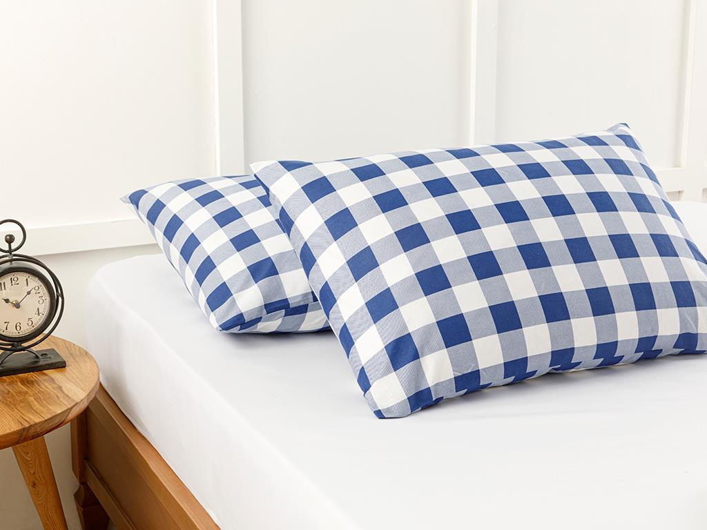Gingham Cottony Set 2  FAȚĂ DE PERNĂ 50x70 cm Dark Blue