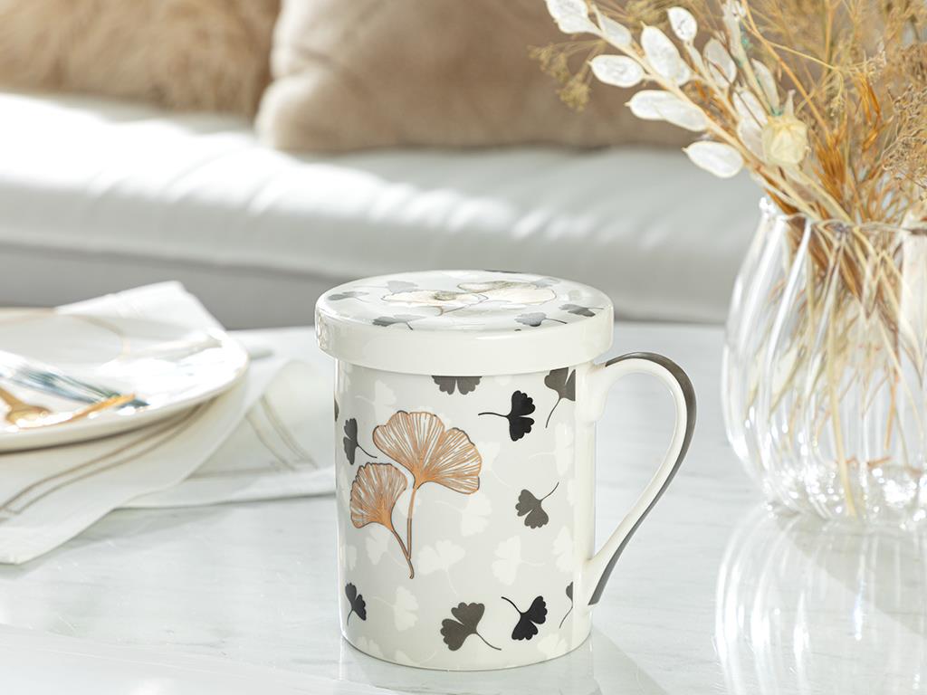 Gingko Touch New Bone Capped Cup 320 ml Black-Gold