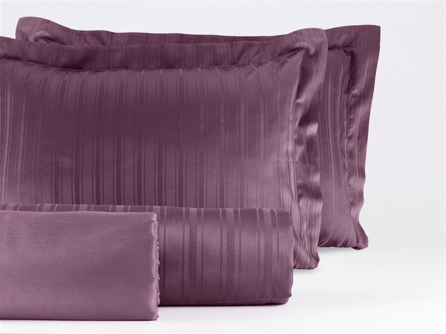Glam Stripe 80 Tel / 200 Fire Count Persoană dublă 200x220 cm Damson