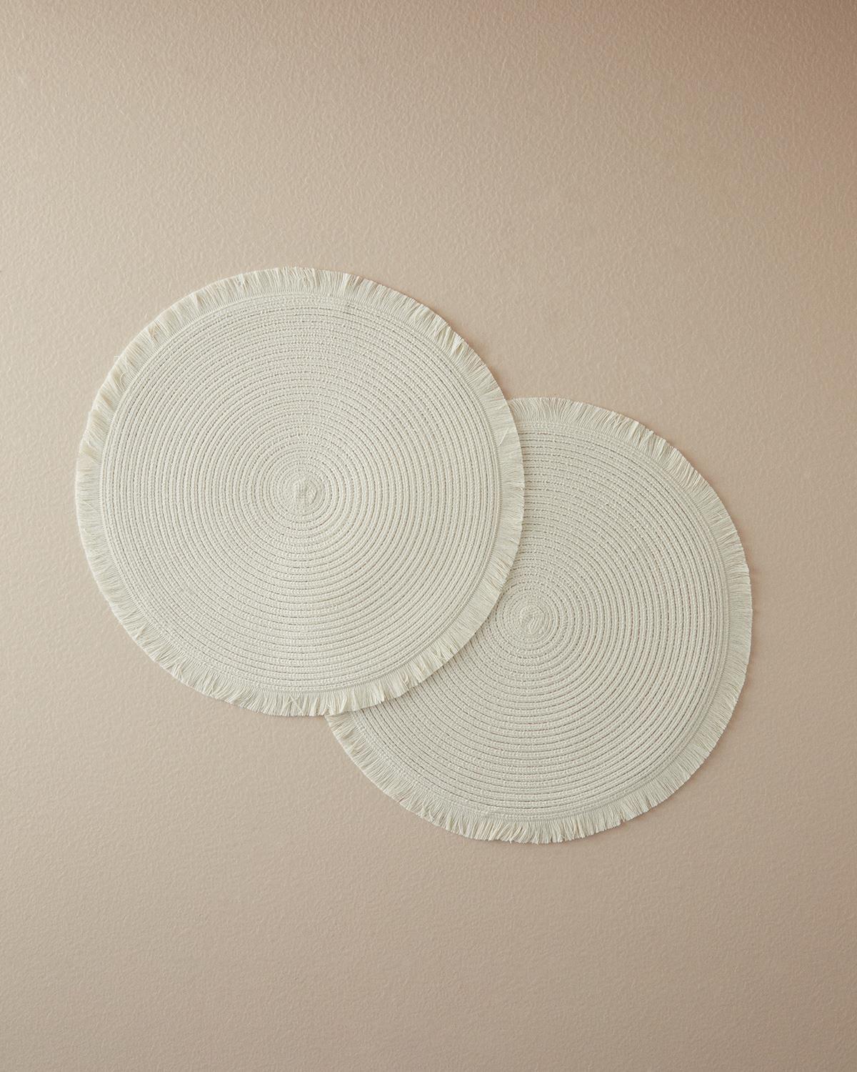 Glenna Polietilenă Cu 2 Piese Placemat Masă 38 cm Crem.