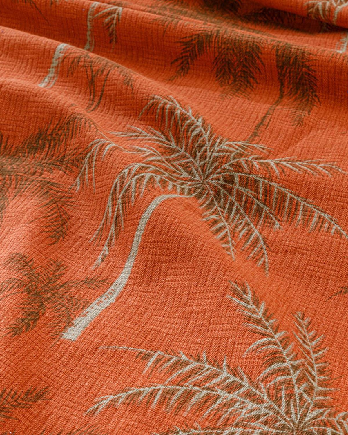 Glitter Palm Imprimat Single Pătură De Vară 150x220 cm Portocaliu Ars
