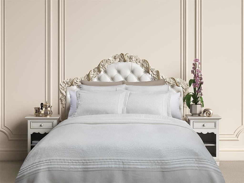 Glory  Jacard  King Size  SET CUVERTURĂ DE PA 280x280 Cm White