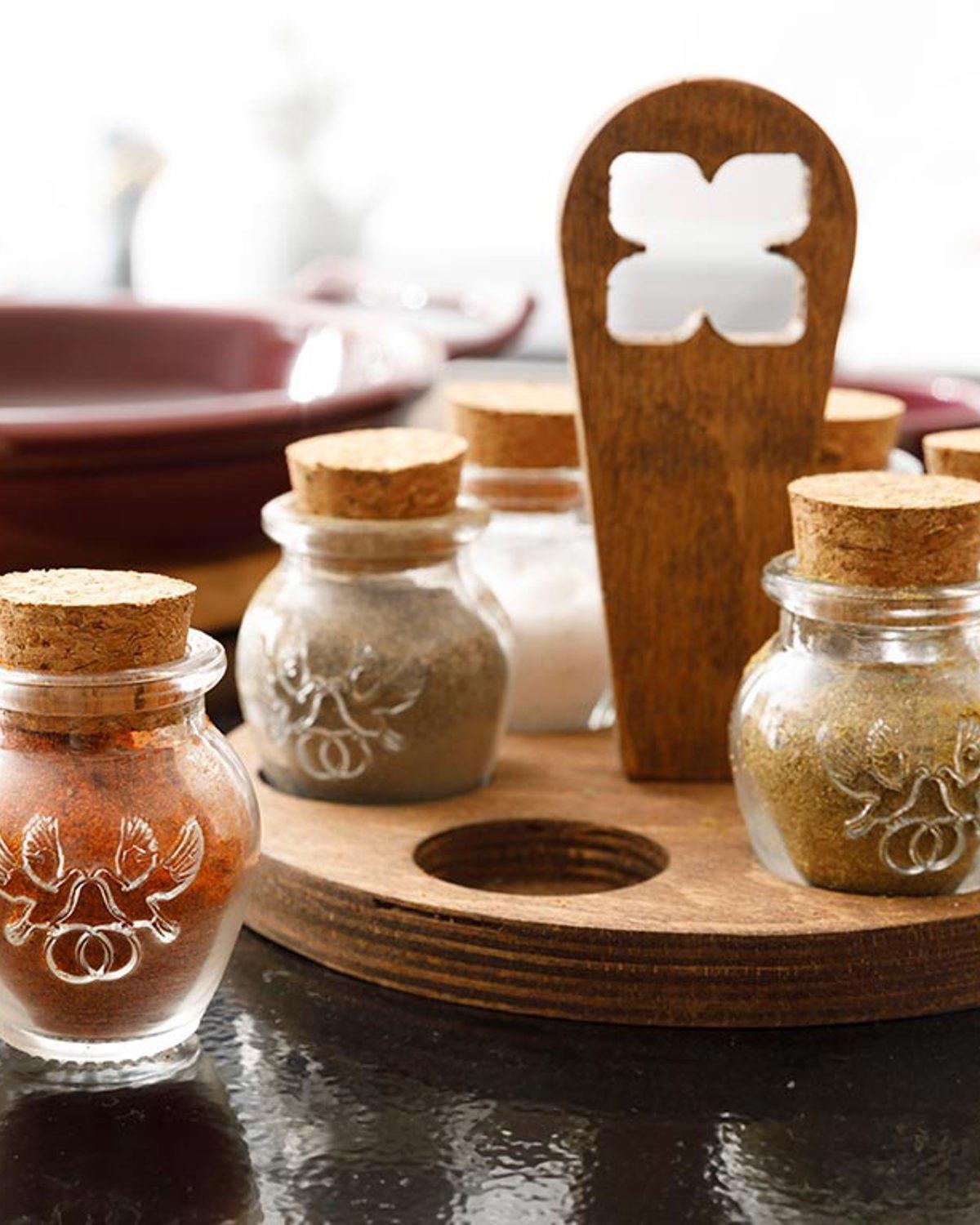 Glossy Glass 6 pcs Spice Rack 15 cm Transparent