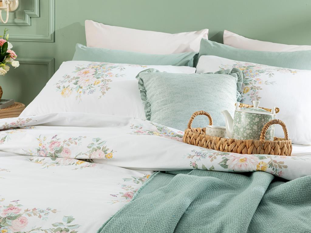 Cottage Garden Cotton For One Person Duvet Cover Set Pack 160x220 cm Powder