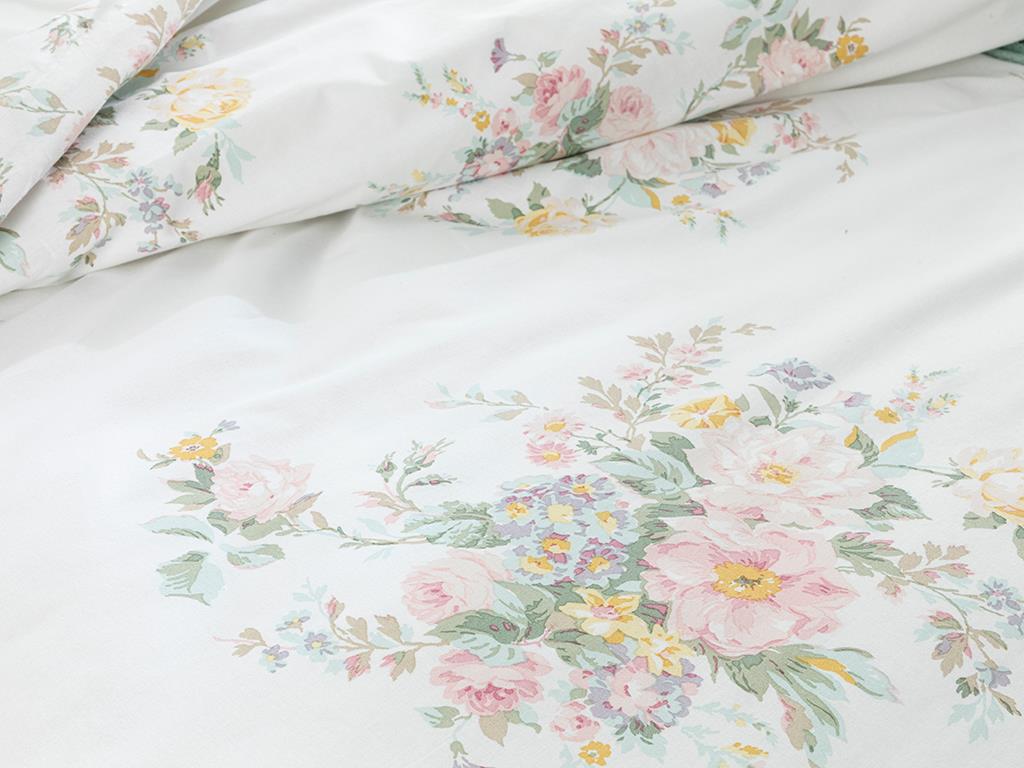 Cottage Garden Cotton For One Person Duvet Cover Set Pack 160x220 cm Powder