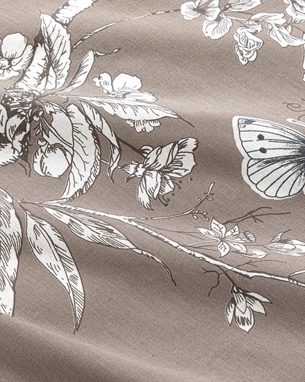 Grădină secretă Cu Bumbac Extra King Lenjerie De Pat 260X240 CM Maro