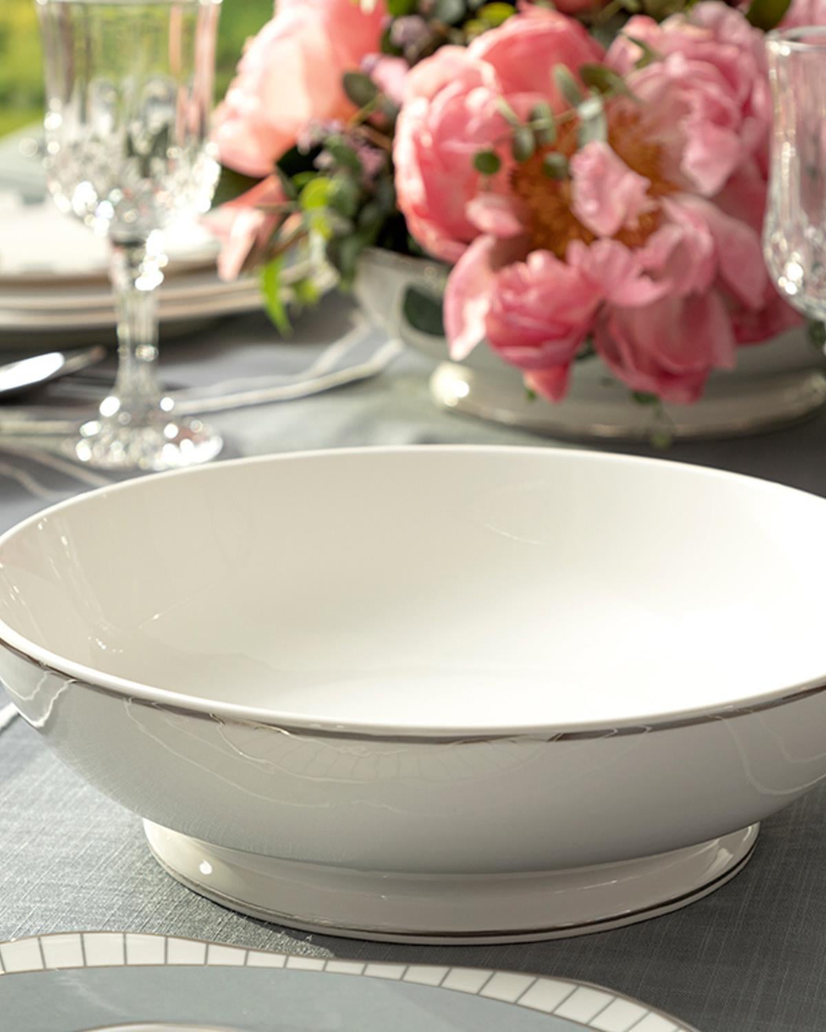 Grace New Bone Salad Bowl 25 cm White - Gray