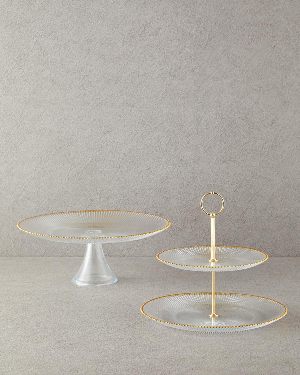 Graceful Shapes Sticlă Stand Pentru Chec 28 cm Gold