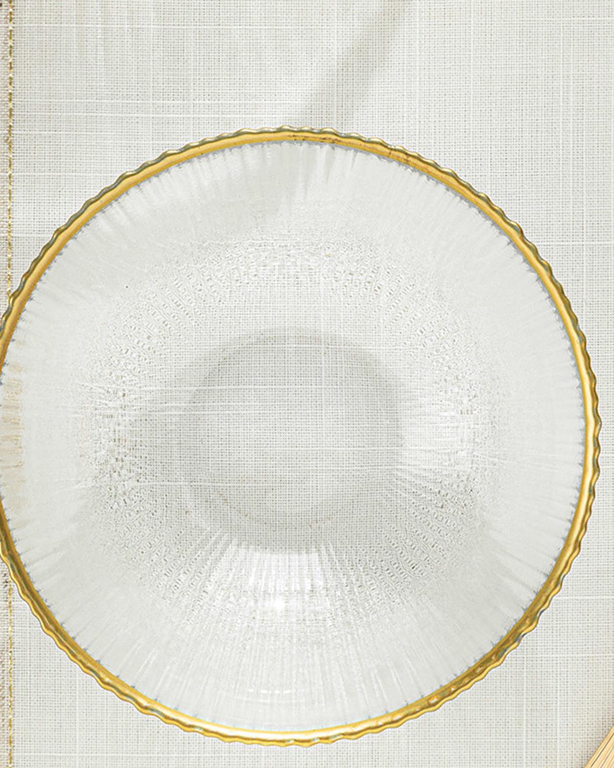 Graceful Glass Bowl 15 cm Gold