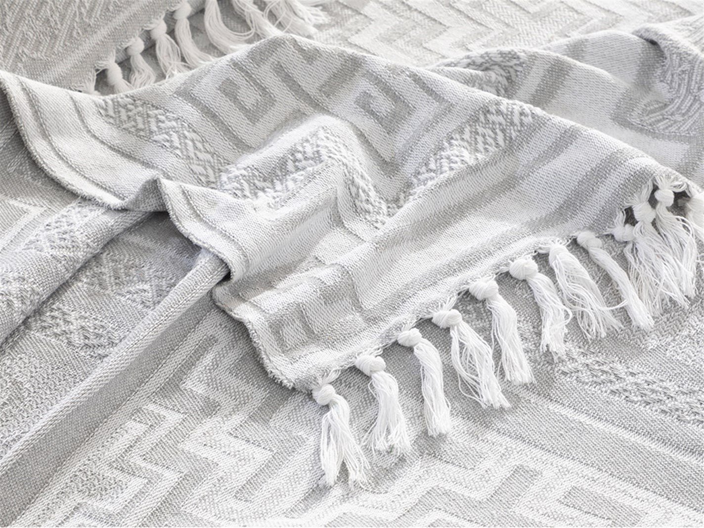 Greek Key Jacquard Pentru o persoana 160x240 cm Сиво
