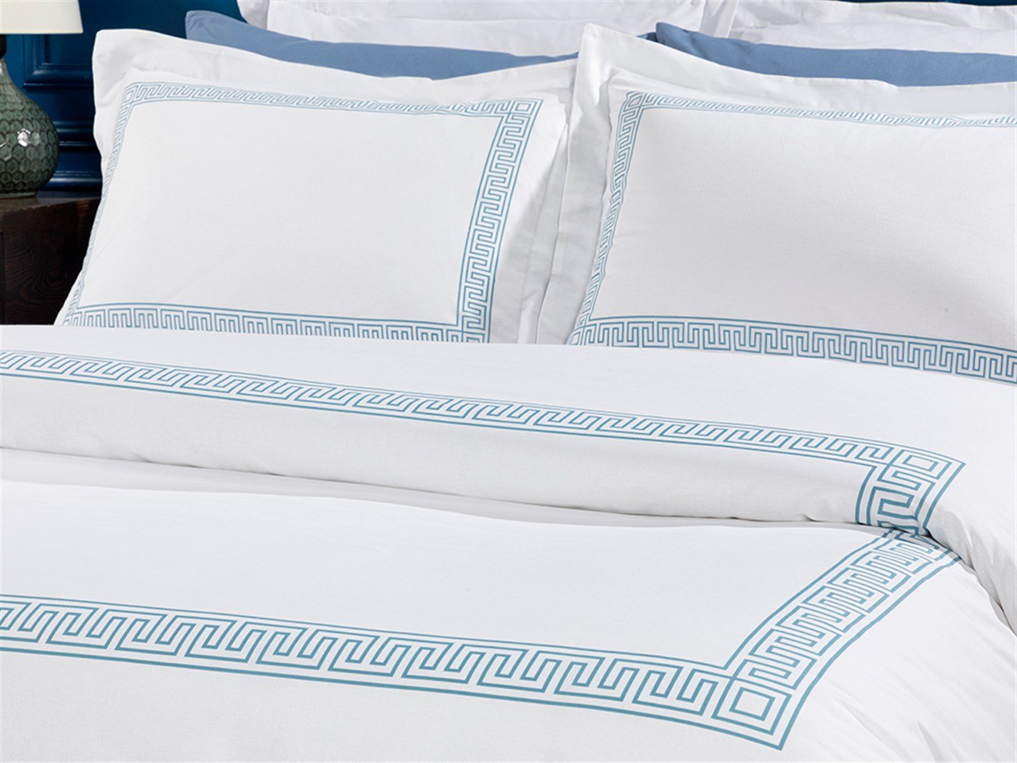 Greek Ribbon 57 Tel / 144 Numărul de fir Meniu mare 240x220 cm Turcoaz
