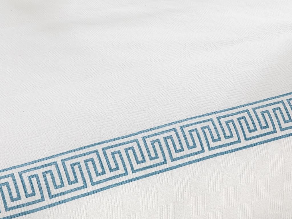 Greek Ribbon Pano Baskılı Baskılı King Size 240x220 cm Turquoise