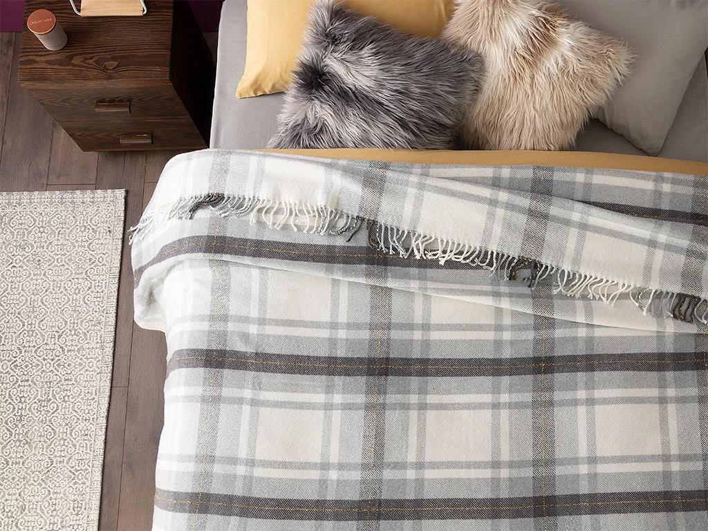 Halden Bumbac Sclipitor King Size Pătură 220*240 Cm Gri