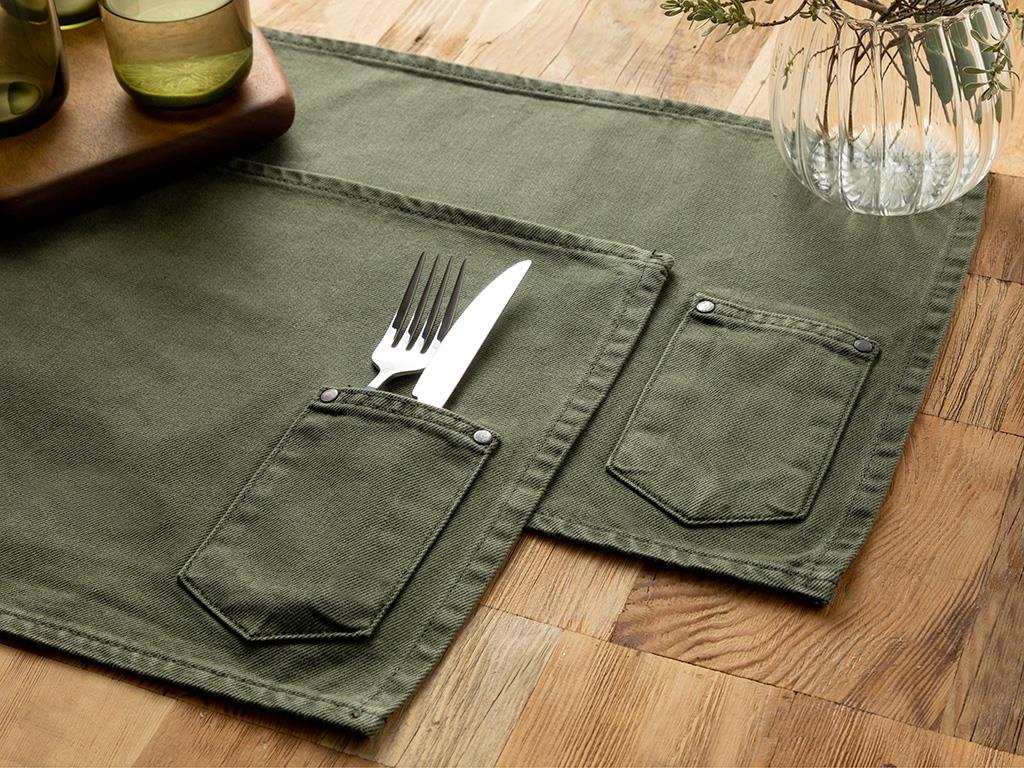 Harvey Cotton 2 Set Place Mat 30x45 cm Green