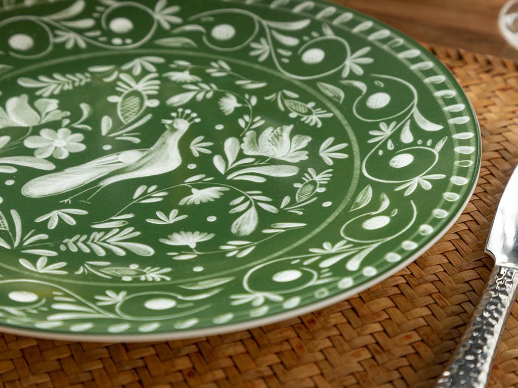 Hermosa Porcelain Service Plate 25 cm Green