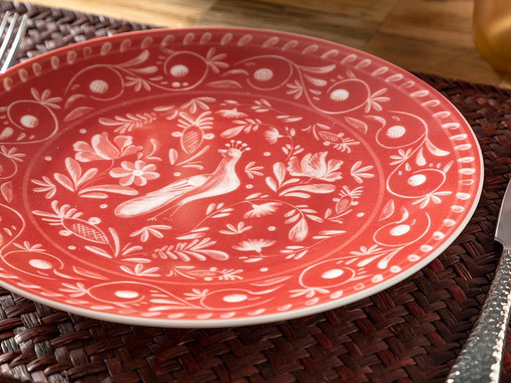 Hermosa Porcelain Service Plate 25 cm Red