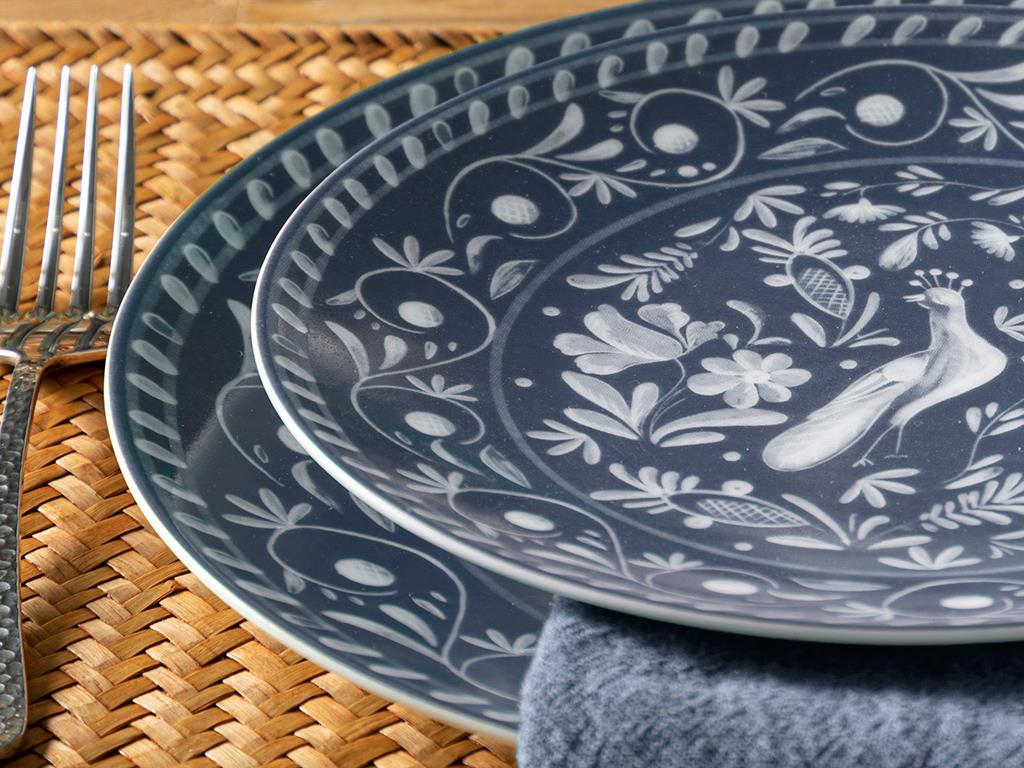 Hermosa Porcelain Cake Plate 20 cm Blue