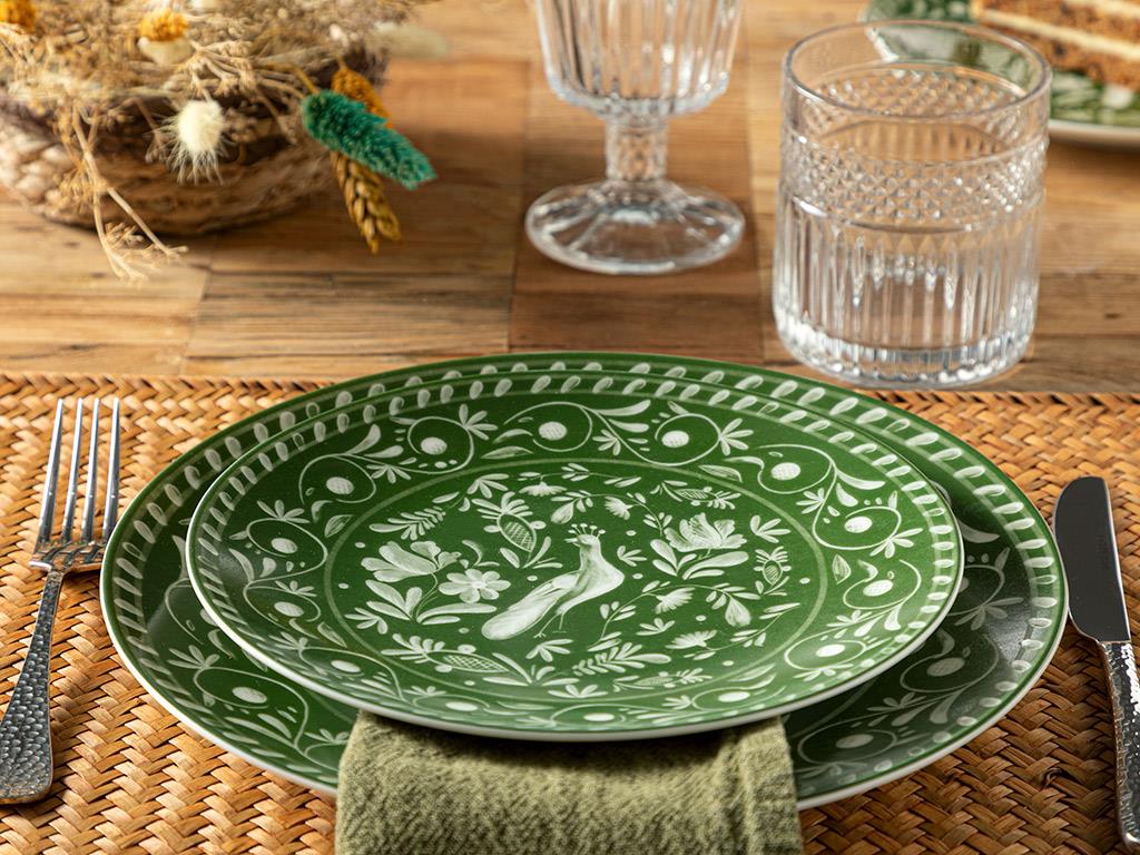 Hermosa Porcelain Cake Plate 20 cm Green