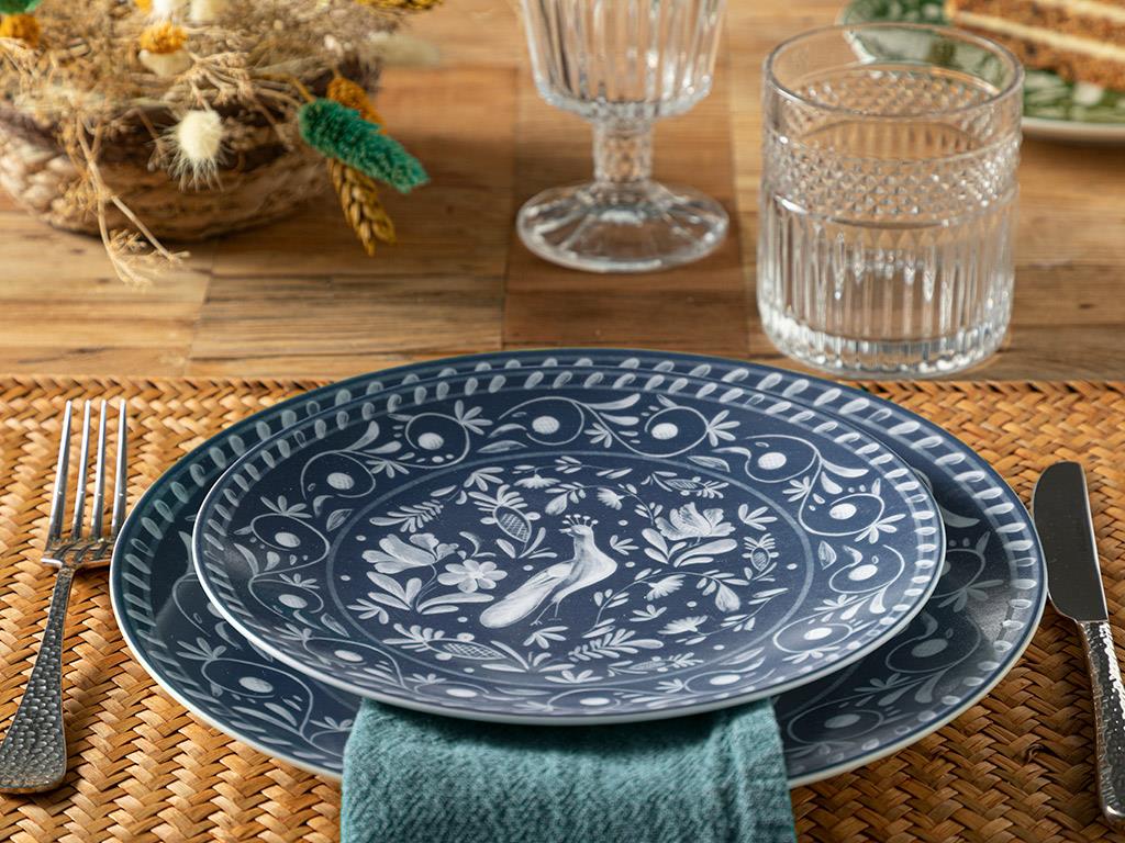Hermosa Porcelain Cake Plate 20 cm Blue
