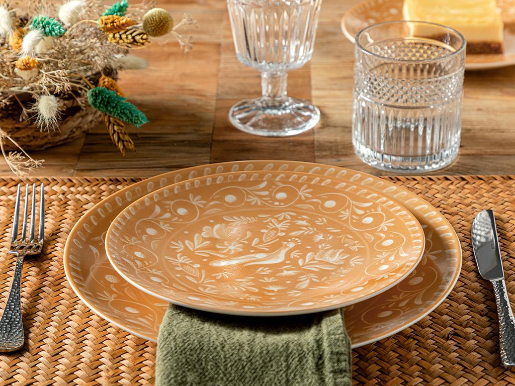 Hermosa Porcelain Cake Plate 20 cm Mustard
