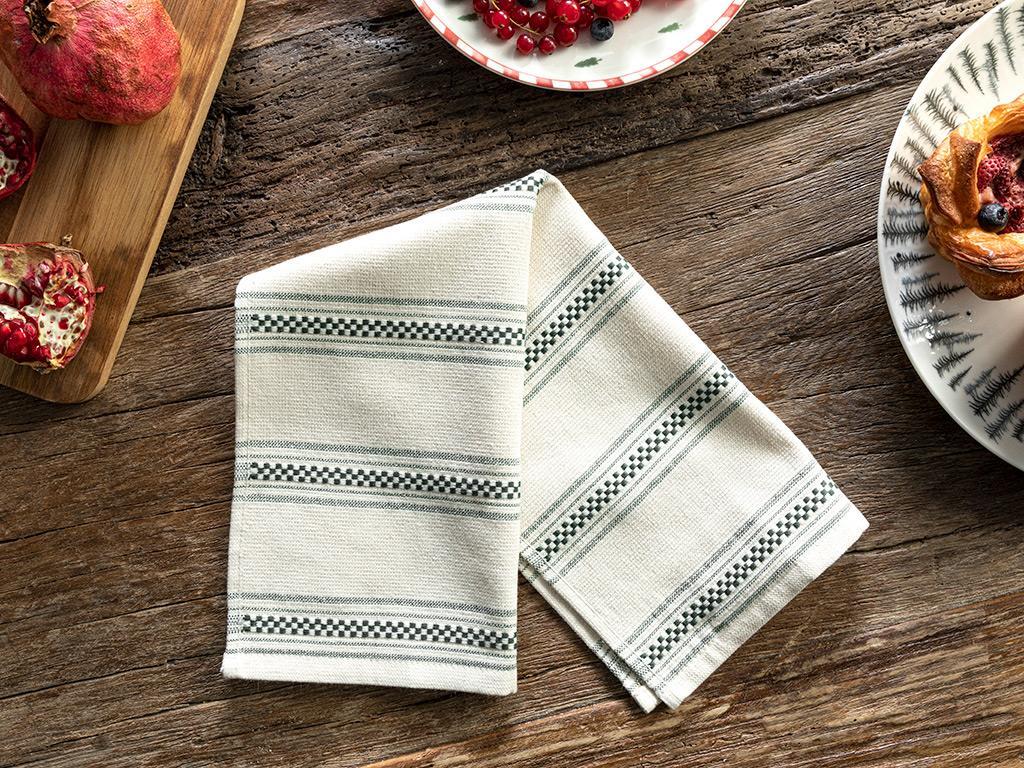 Horizontal Cotton Drying Cloth 30x50 cm Green