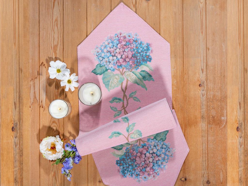 Hydrangea Gobelin Runner Light Pink,