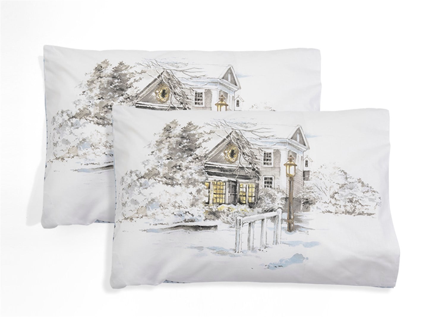 iarnă  2 set 50x70 cm Alb