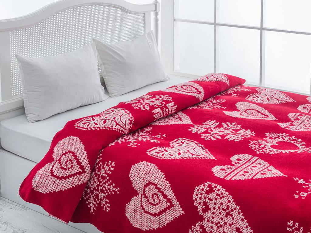 Inimi calde Cottony Double Person  PĂTURĂ 200x220 cm Roşu