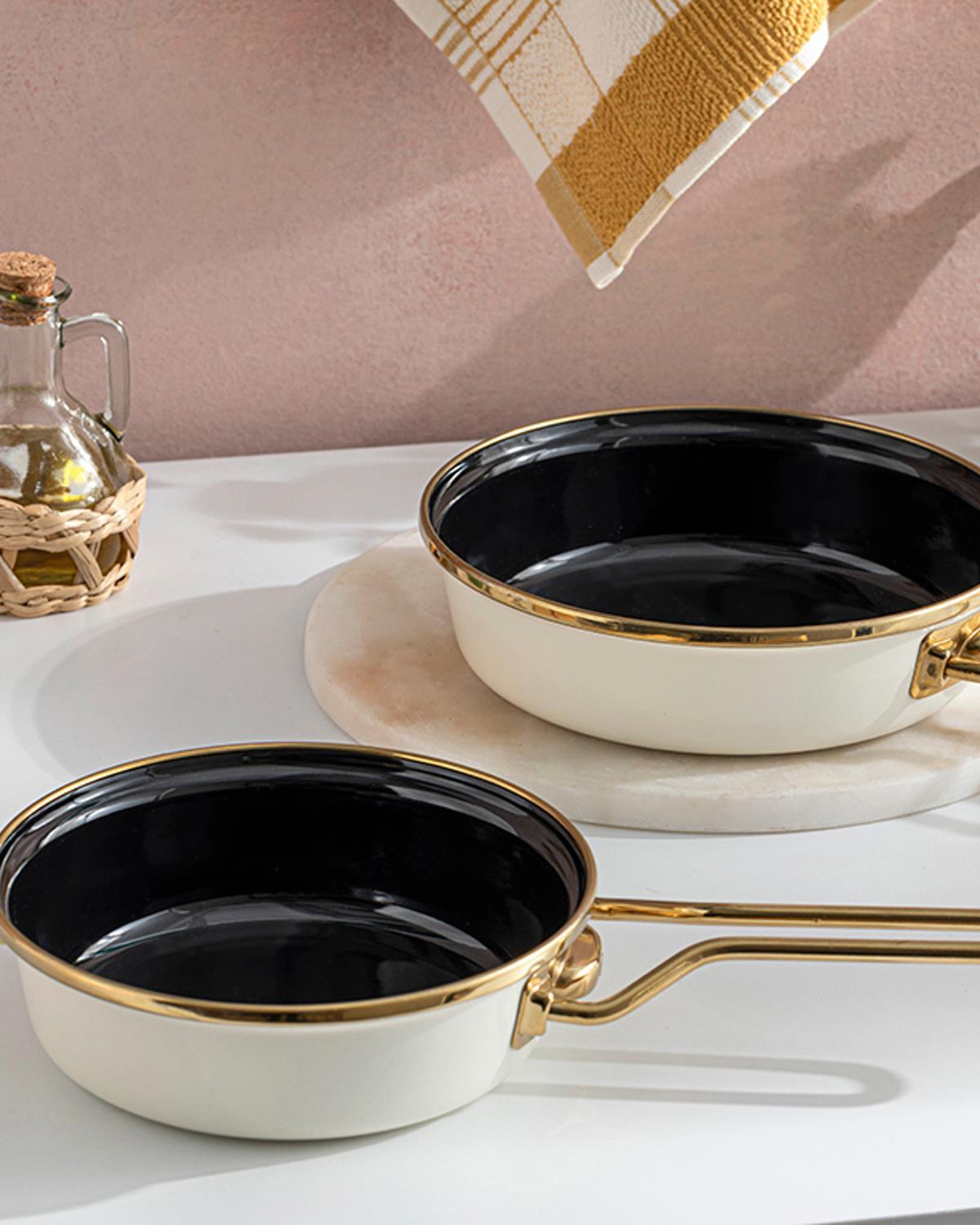 Isidora Enamel 2 Set Fry Pan Set 16-18 cm Cream