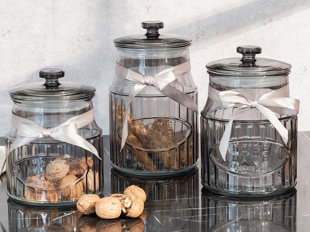 Jade Glass Storage Jar 1,9 L Gray