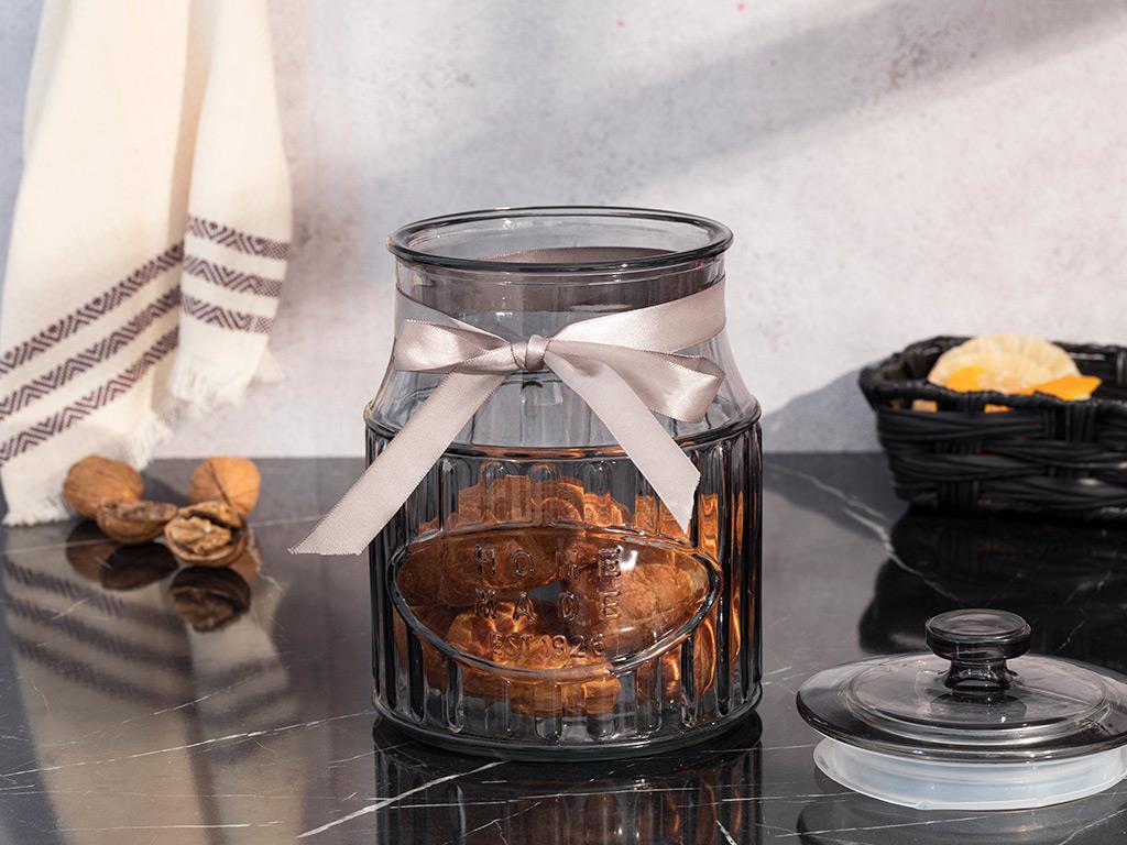 Jade Glass Storage Jar 2.2 L Gray
