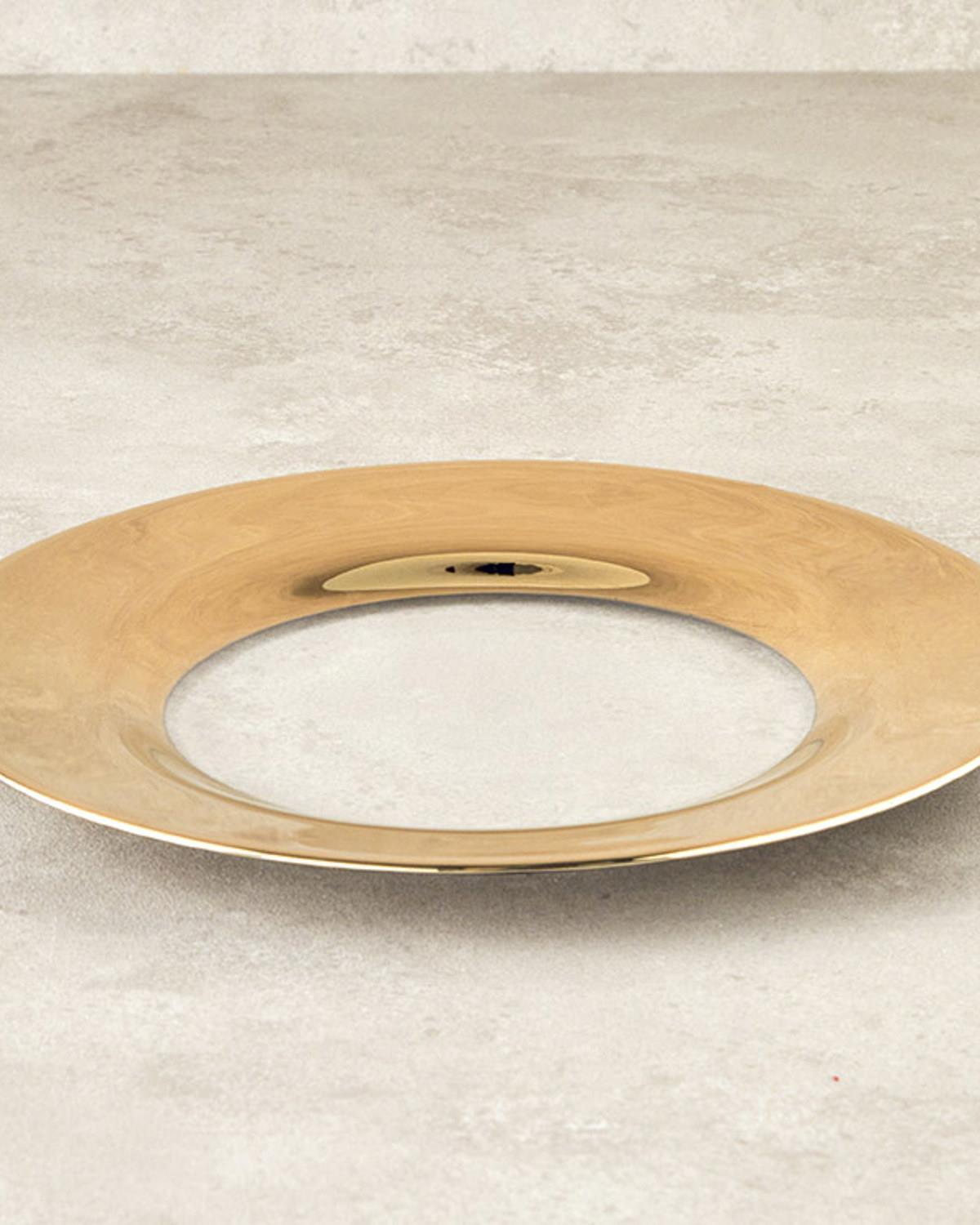 jad Sticlă Platou Servire 26 cm Gold
