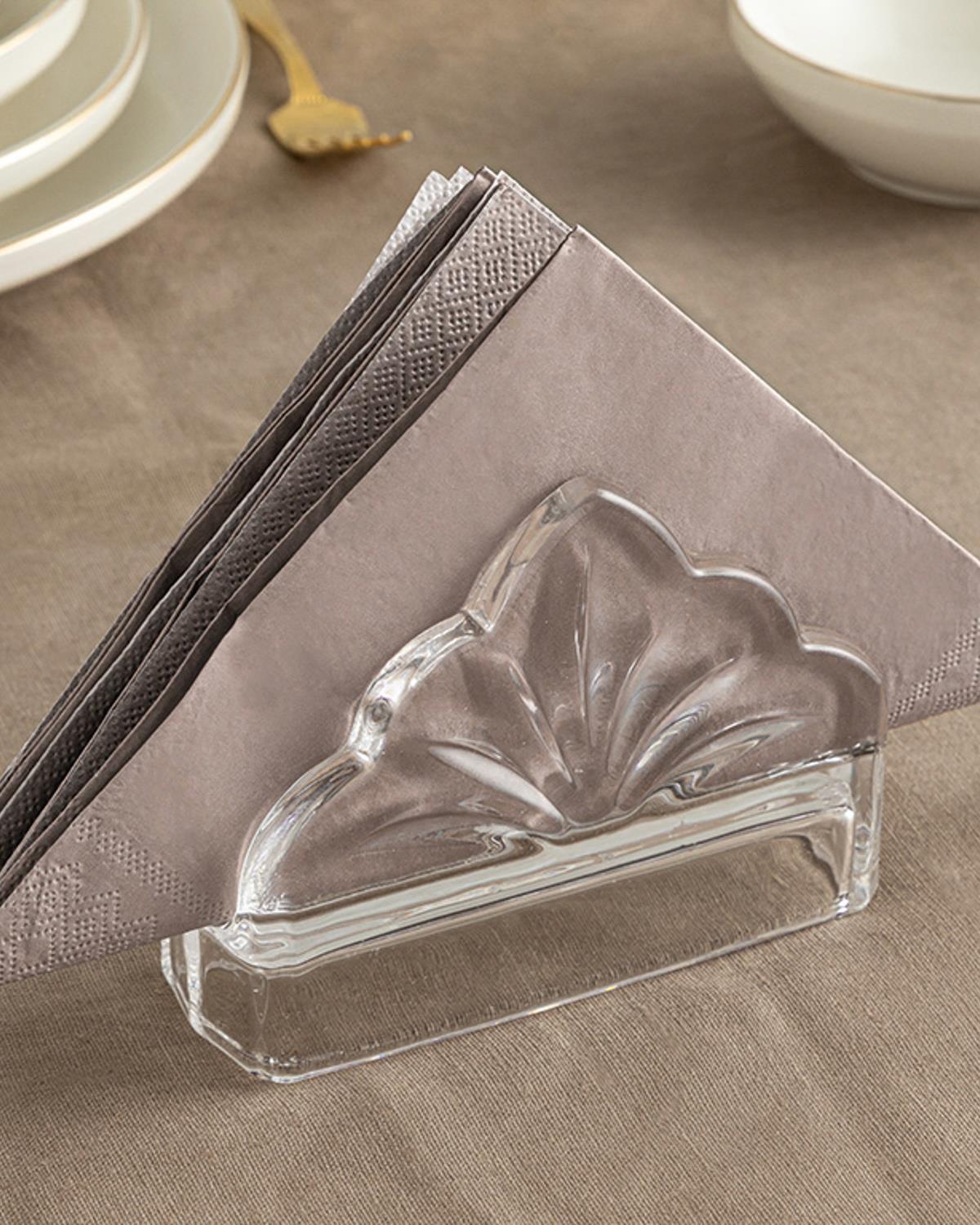 Judie Glass Napkin Holder 13x9 cm Transparent