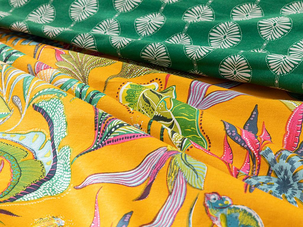 Jungle Life Cu Bumbac Single Set Lenjerie De Pat 160x220 cm Galben Închis