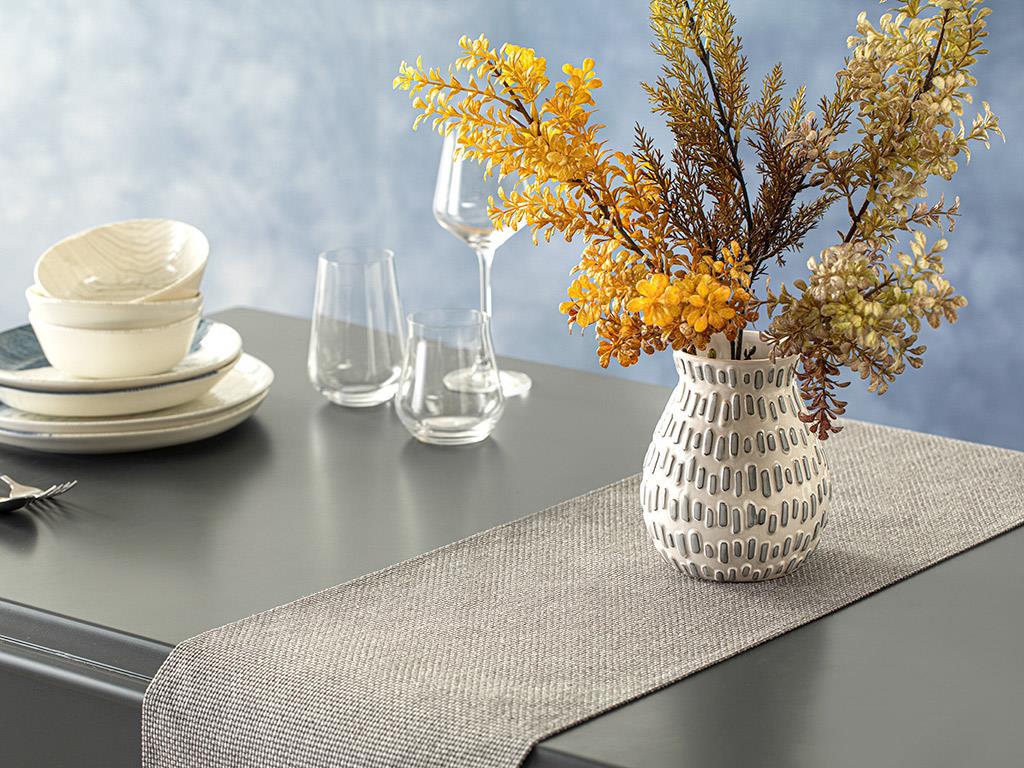 Kiara Polyester Runner 30x160 cm Gray