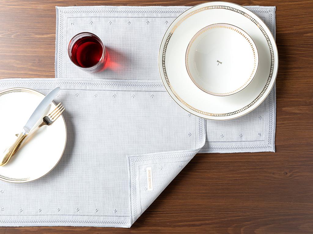 Kimmy Polyestere 2 Set Place Mat 47x30 cm Gray