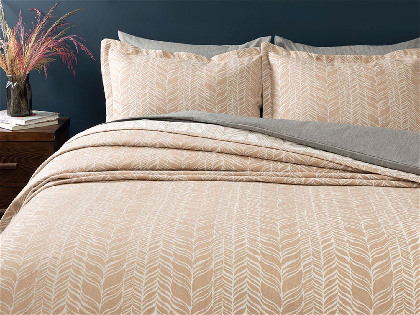 Knit Jacquard Meniu mare 260x280 cm Burgundia-gri