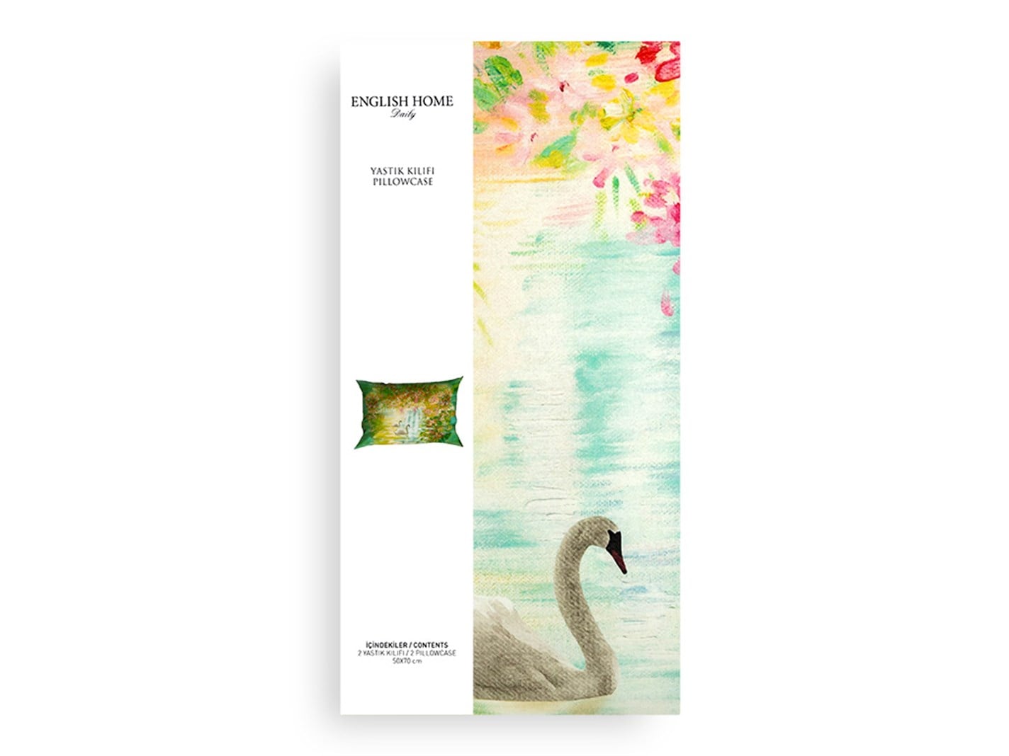 Lacul Swan 57 Tel / 144 Numărul de fir 2 set 50x70 cm Seledon,